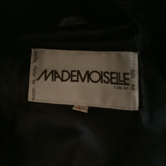 Mademolselle furs vintage L genuine black rabbit fur mob wife quiet luxury coat - Picture 8 of 14